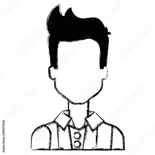 young man model avatar character vector illustration design