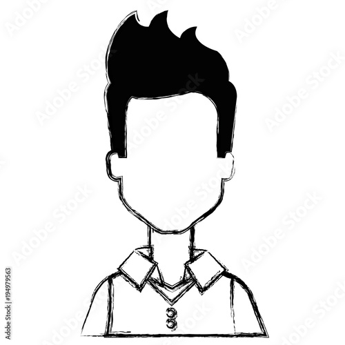 young man model avatar character vector illustration design