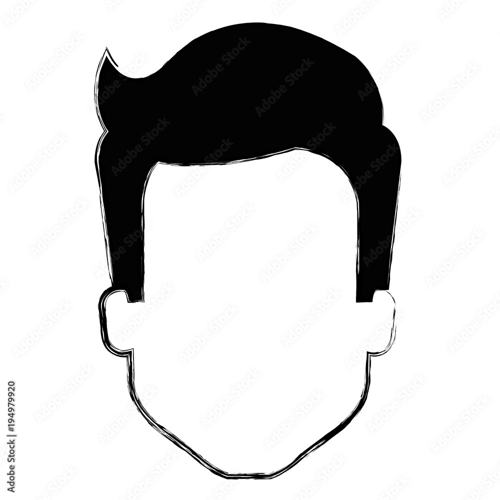Fototapeta premium young man head avatar character vector illustration design