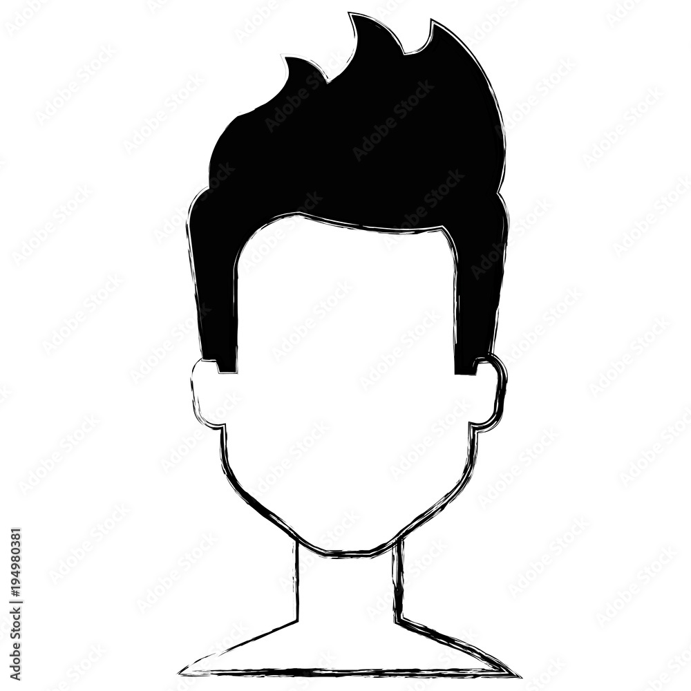 Fototapeta premium young man shirtless avatar character vector illustration design