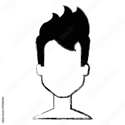 young man shirtless avatar character vector illustration design