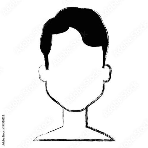 young man shirtless avatar character vector illustration design