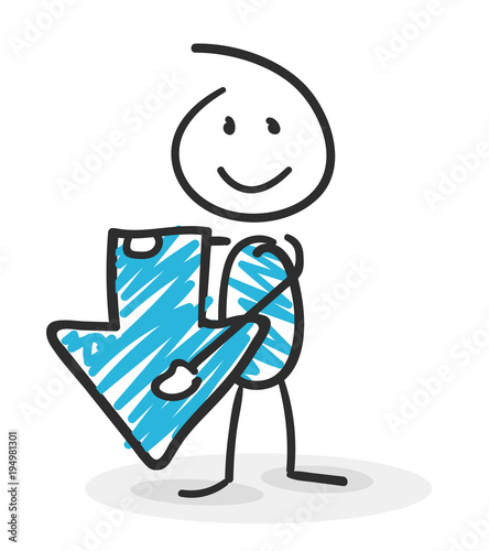 Sticky / Strichmännchen - Pfeil unten