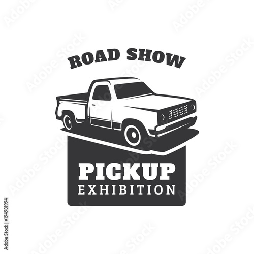 Pick up truck car vector logo template