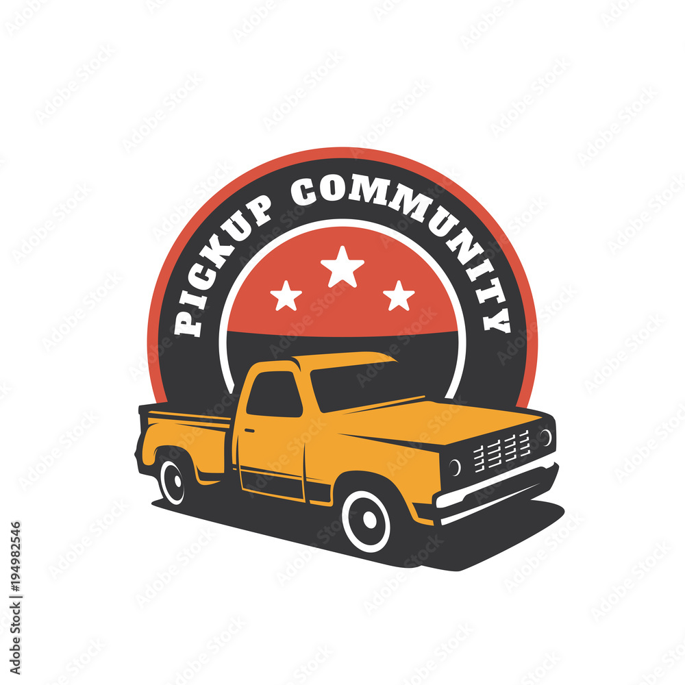 Pick up truck car vector logo template Pick up truck car vector logo template
