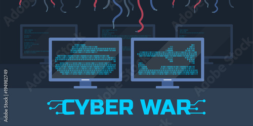 Cyber war concept