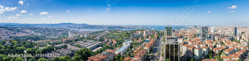 The view on Istambul, Bosporus and the bridge. Panorama