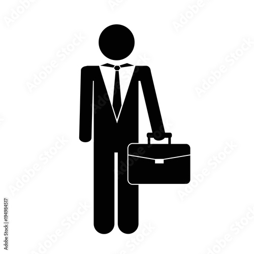 piktogramm businessmann mit aktentasche