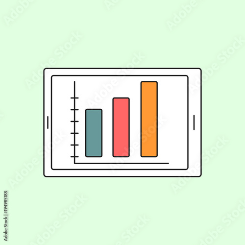 Mobile Tablet Graph Banking And Finance Icon