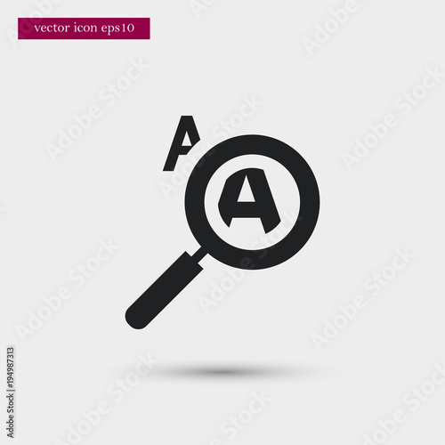 Magnifier icon simple education vector sign