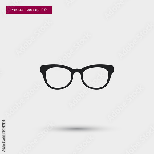 Glasses icon simple education vector sign