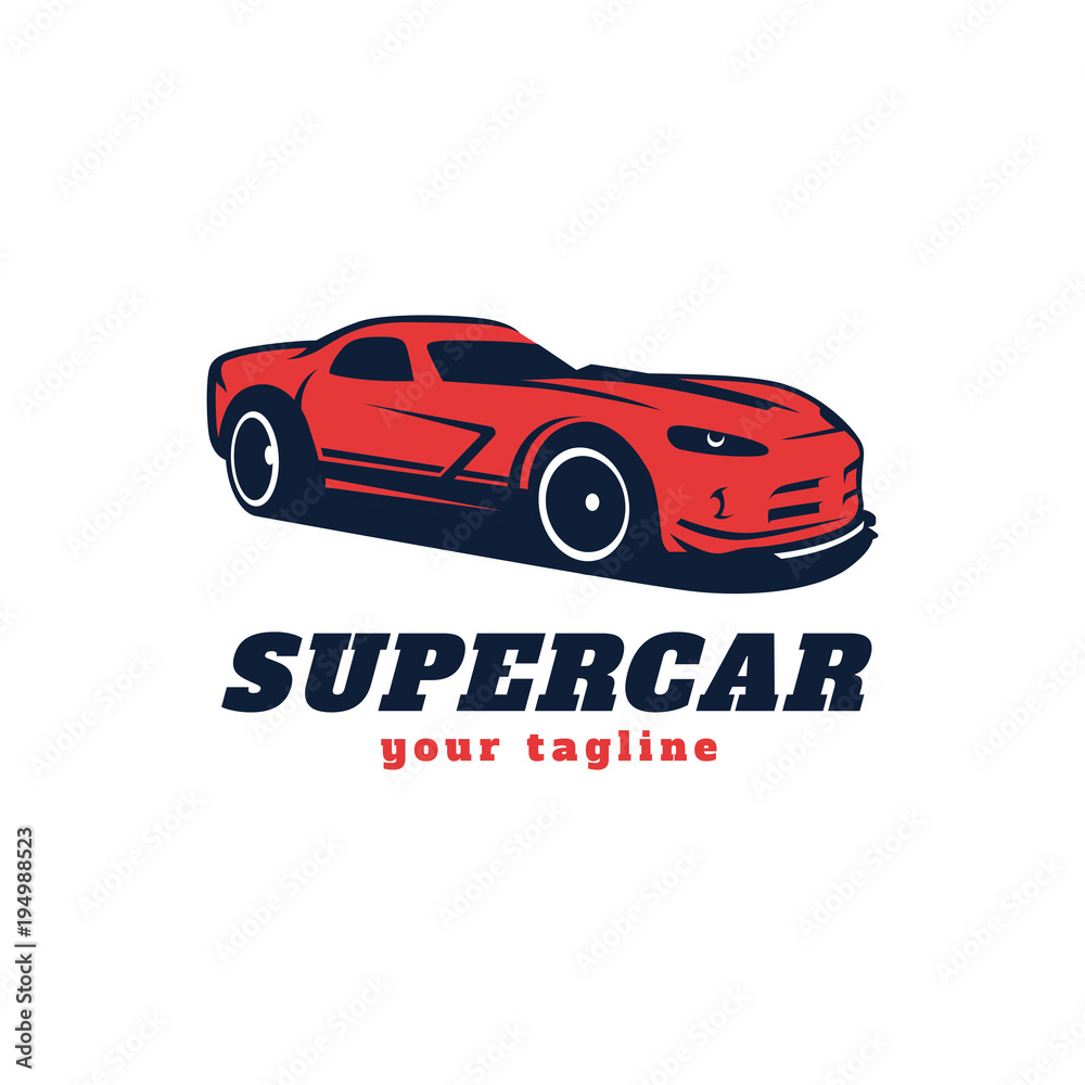 Supercar, sport car vector logo template