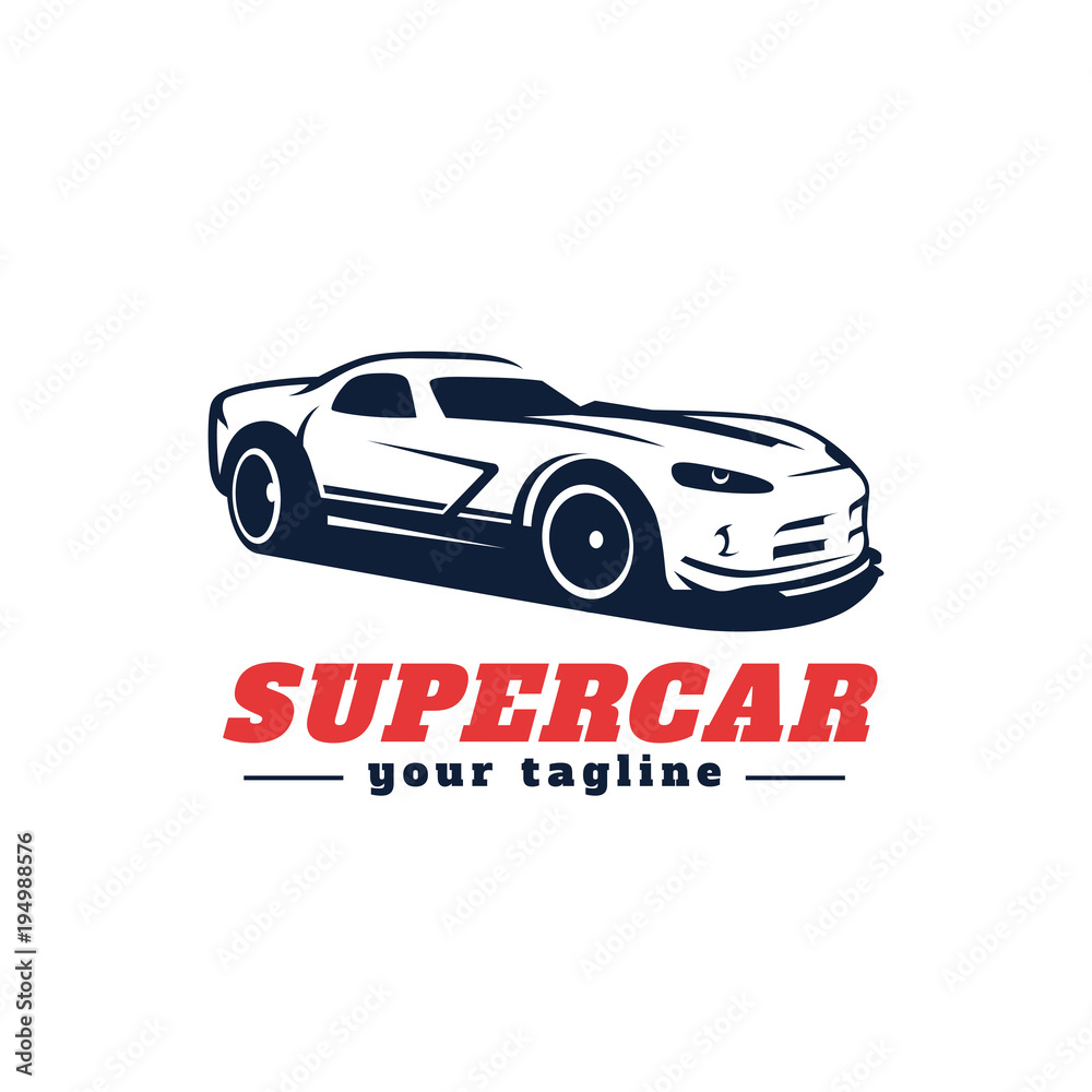 Supercar, sport car vector logo template