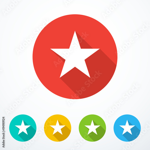 Set of colored star icons. Vector illustration