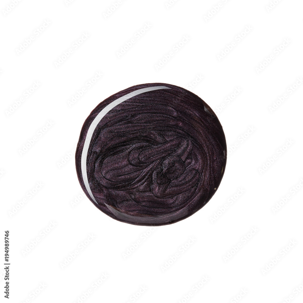 Fototapeta premium Round blot of nail polish isolated on white background