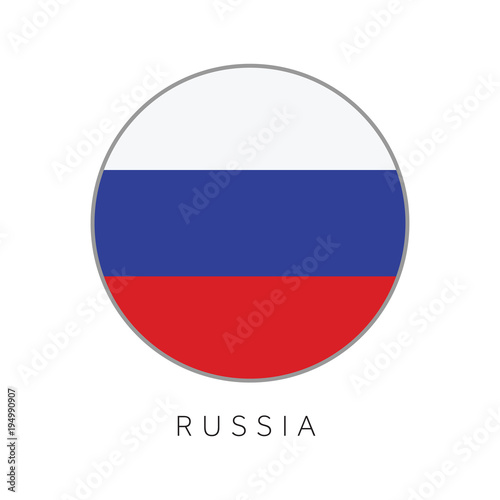Russia flag round circle vector icon