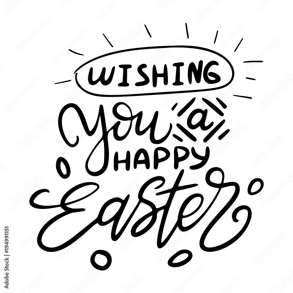 Easter hand written phrase. Modern brush calligraphy. Vector isolated illustration on white background