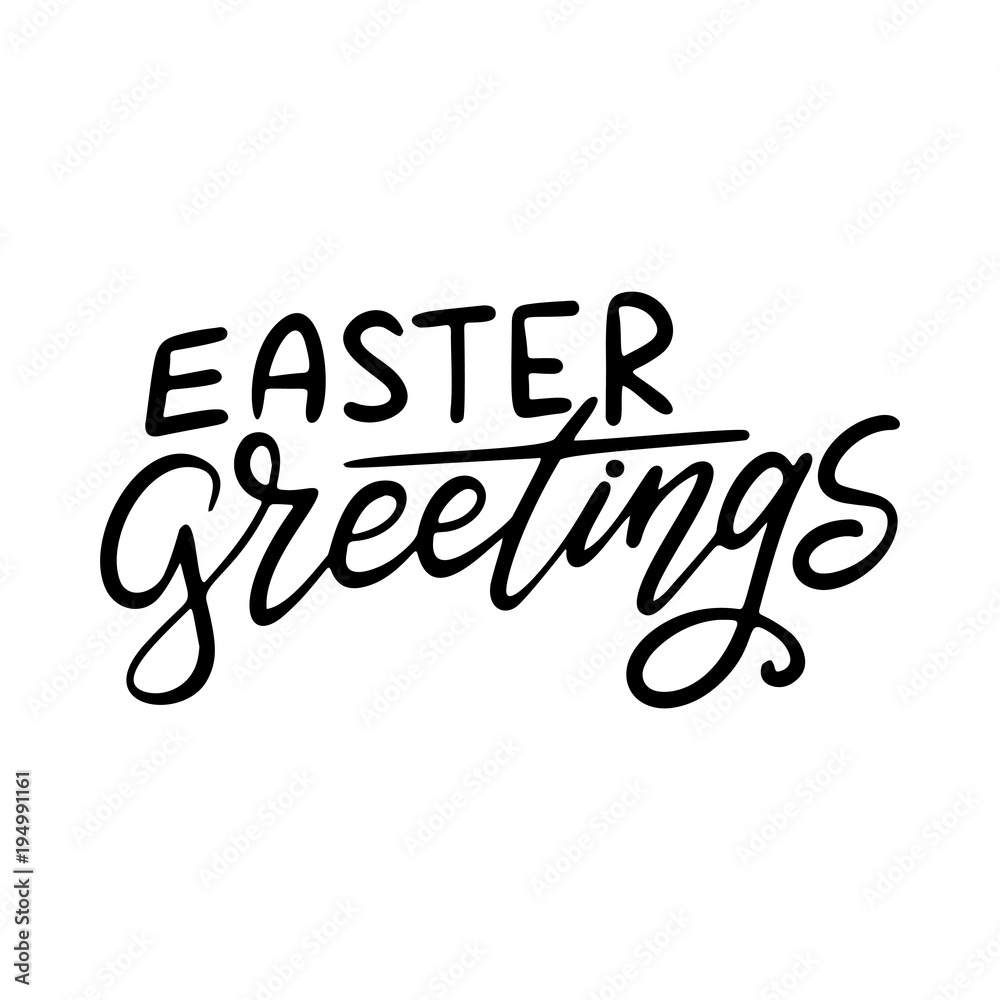 Obraz premium Easter hand written phrase. Modern brush calligraphy. Vector isolated illustration on white background
