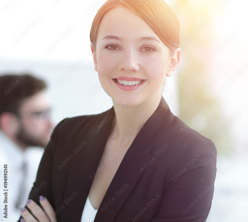 successful business woman on the background of the office successful business woman on the background of the office