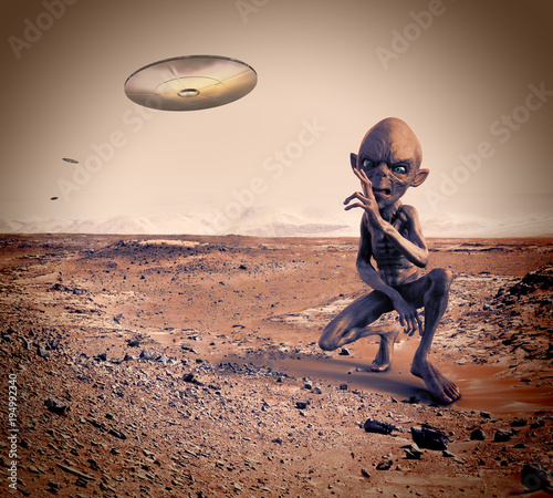 Fototapeta Invasion of Aliens in Mars