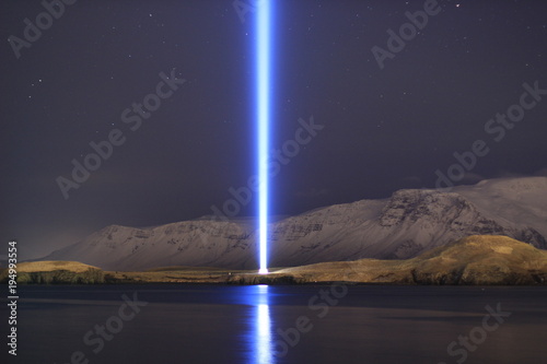 Imagine peace tower, Iceland.