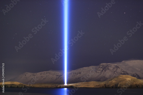 Imagine peace tower, Iceland.
