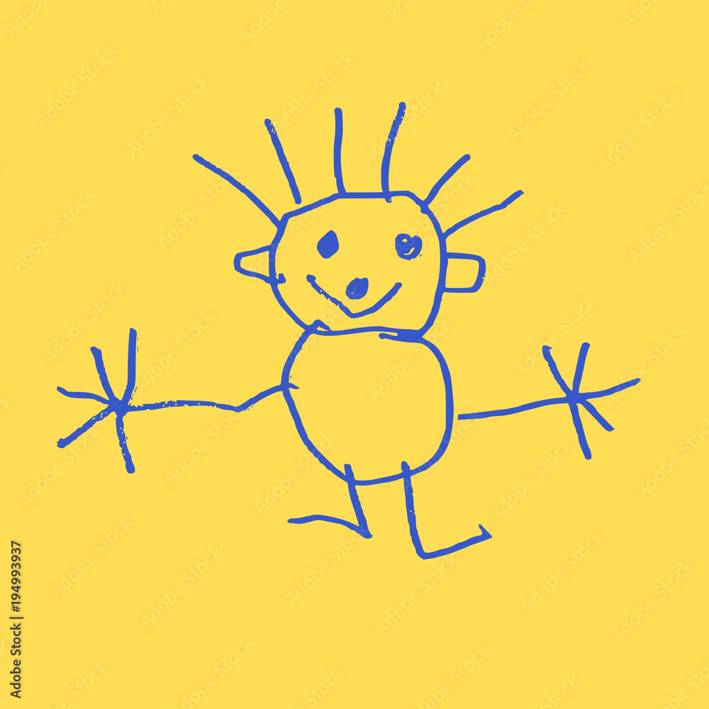 Kindertekening kopvoeter