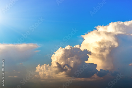 big cumulus clouds in the sky closeup © fotolesnik