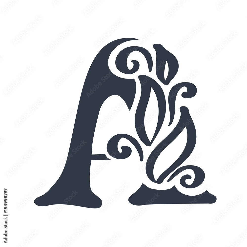Fototapeta premium Letter A logo icon design template elements lettering vector sign. Hand drawn Calligraphy Business card templates