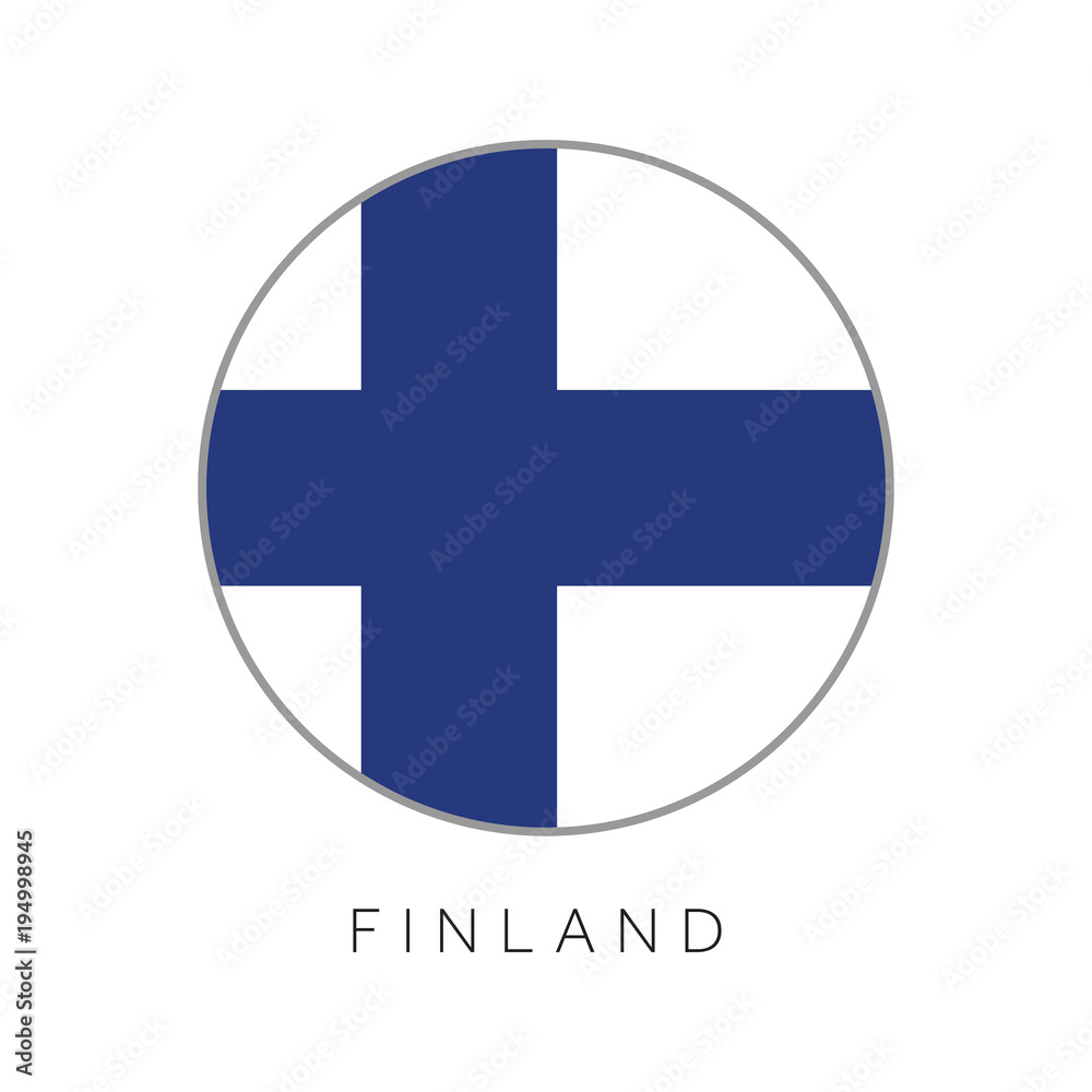 Obraz premium Finland flag round circle vector icon
