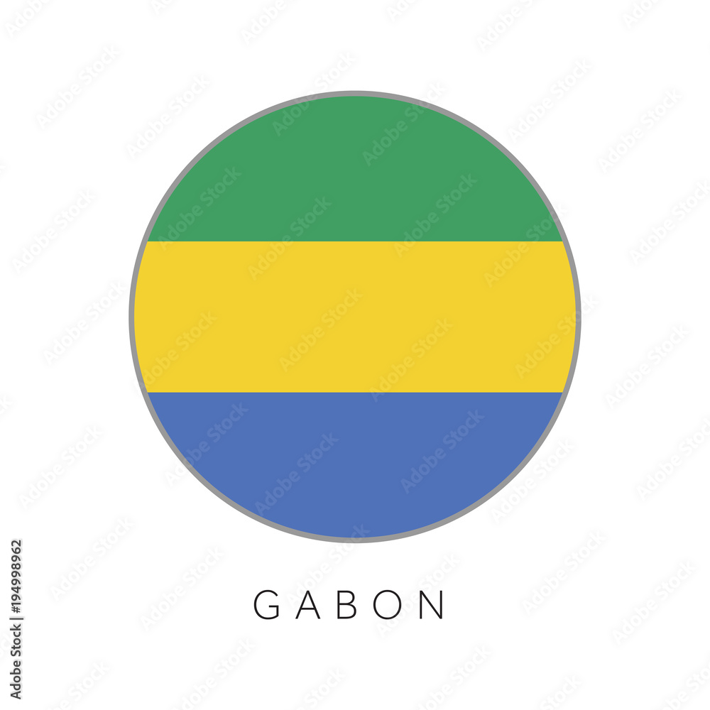 Gabon flag round circle vector icon Gabon flag round circle vector icon
