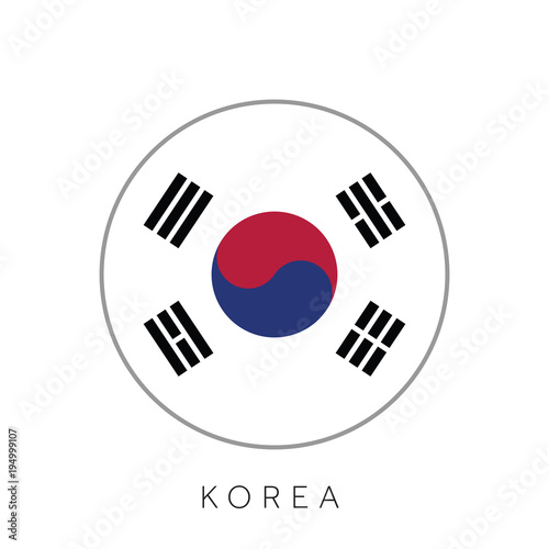 Korea flag round circle vector icon