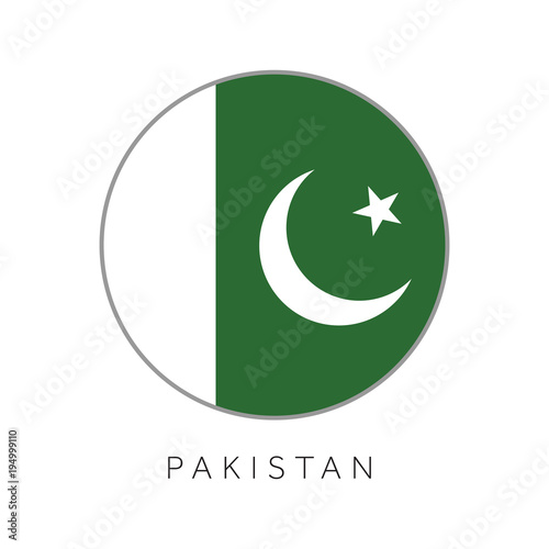 Pakistan flag round circle vector icon