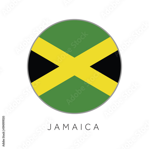 Jamaica flag round circle vector icon