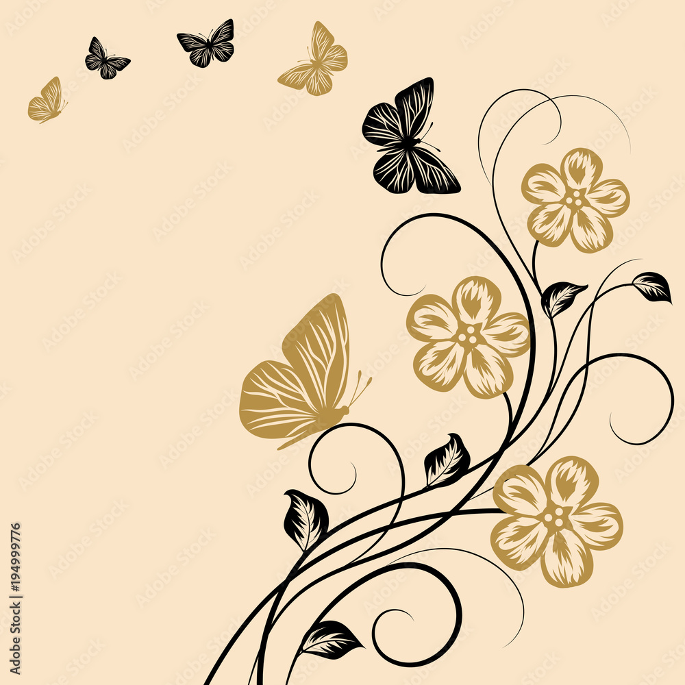 Fototapeta premium Simple floral background