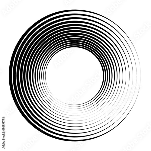 Concentric circles, concentric rings. Abstract radial graphics.