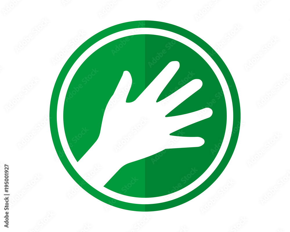 high five green circle pattern image vector icon high five green circle pattern image vector icon