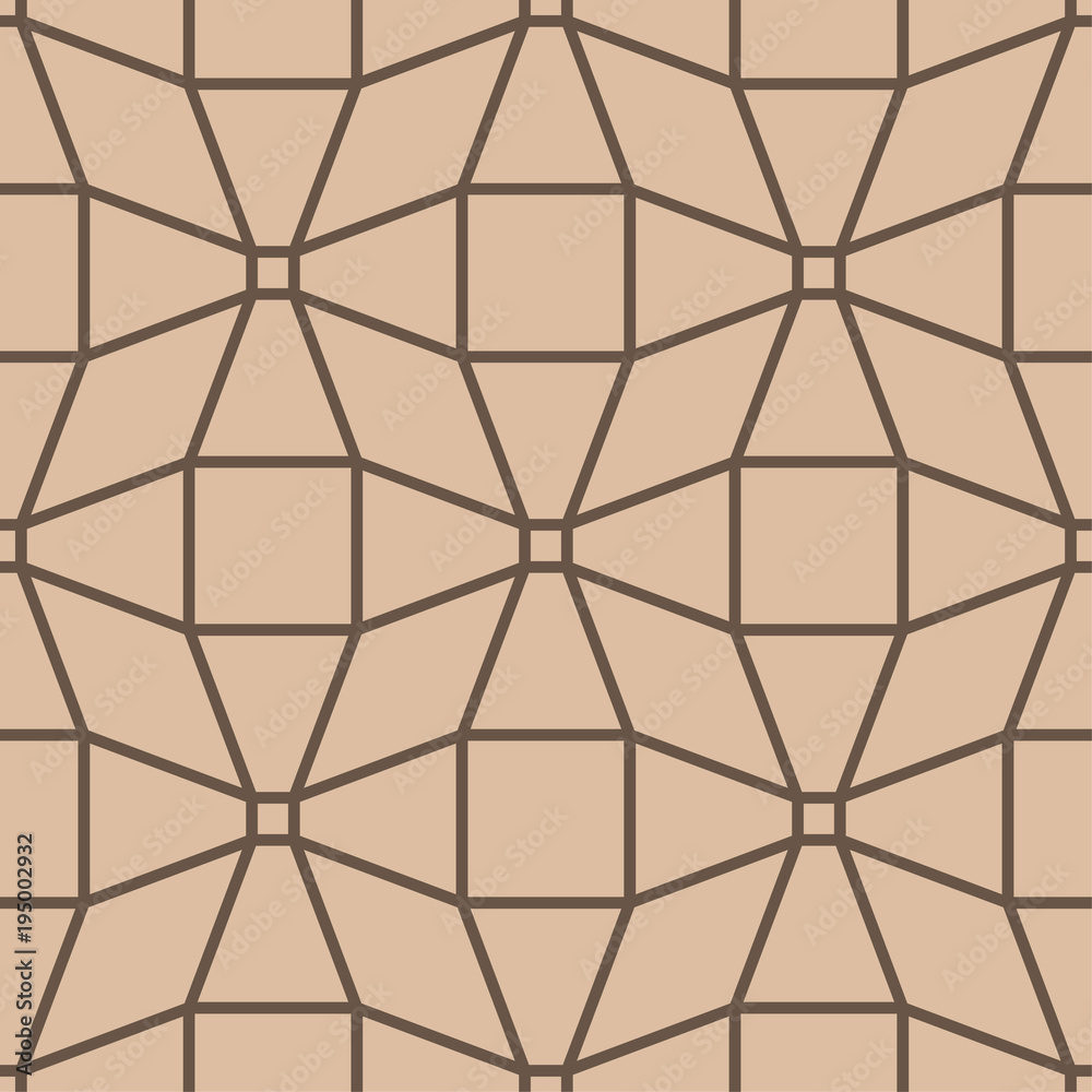 Geometric ornament. Beige and brown seamless pattern Geometric ornament. Beige and brown seamless pattern