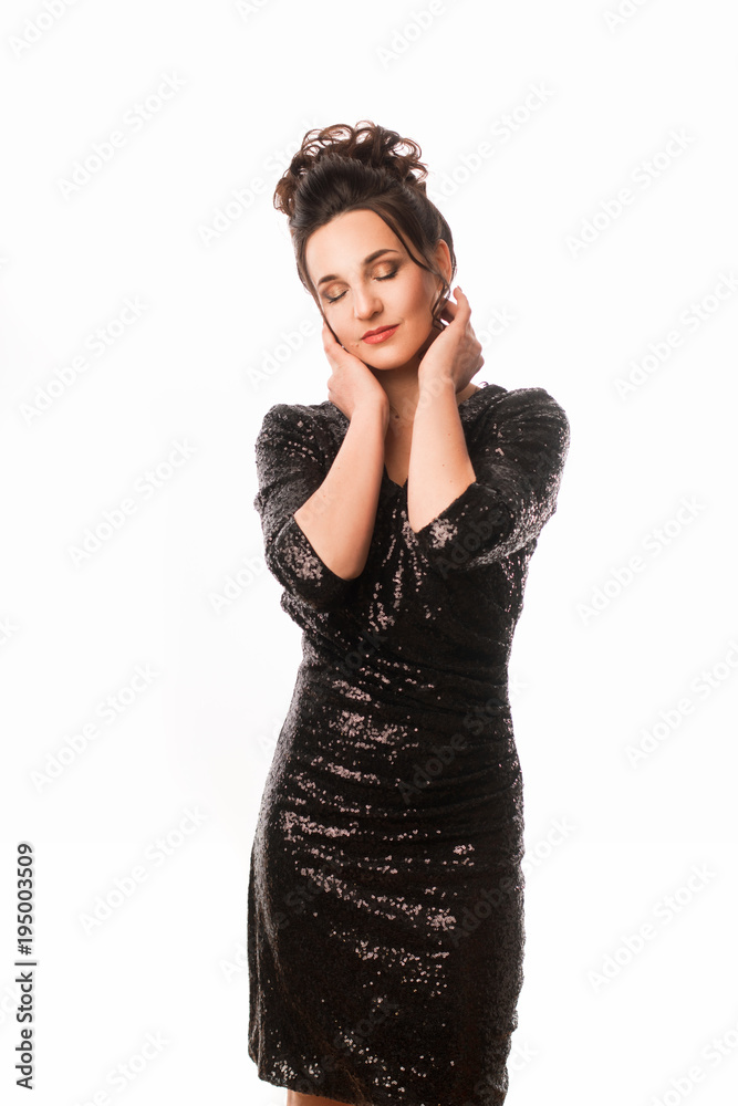 Charming adult brunette with beautiful hairstyle Charming adult brunette with beautiful hairstyle