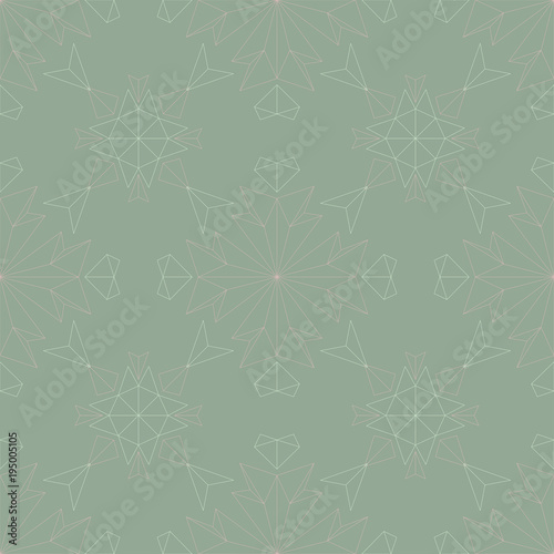 Floral seamless pattern. Olive green background with pale pink flower elements