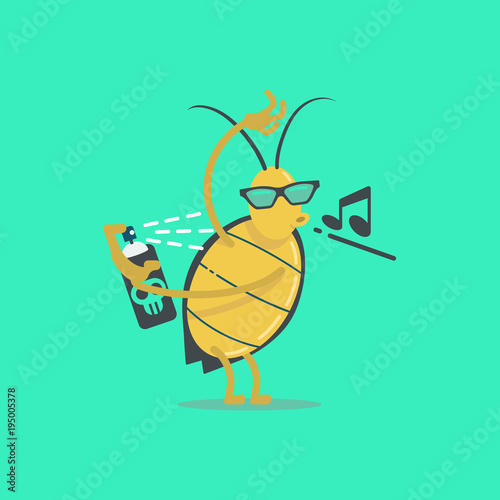 Resistance of an insect to pesticides. Flat illustration vector design.