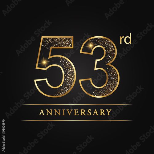 anniversary, aniversary, fifty-three years anniversary celebration logotype. 53rd anniversary logo. photo