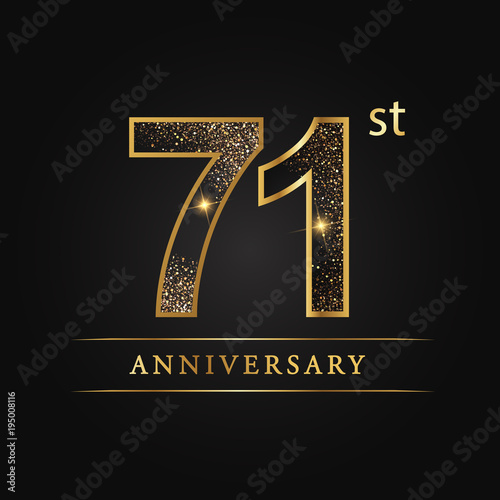 anniversary, aniversary, seventy-one years anniversary celebration logotype. 71st anniversary logo. photo