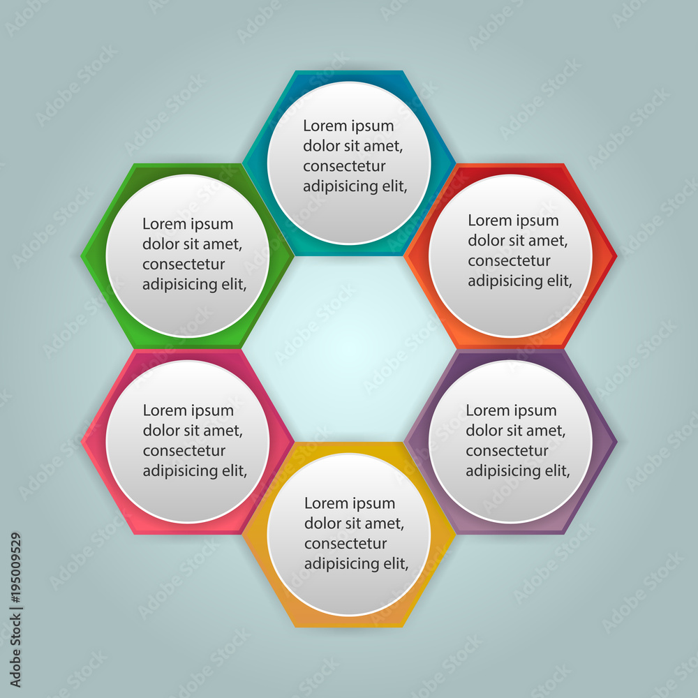 Fototapeta premium vector abstract 3d paper infographic elements.Hexagon infographics.Honeycomb design.