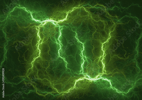 Green lightning power, abstract power background