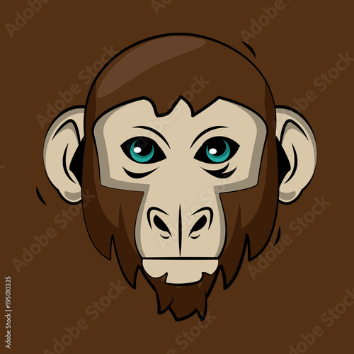 Monkey cartoon print for t shirt vector illustration clothing design