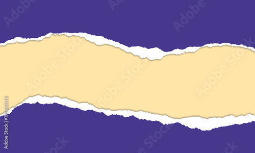 Torn paper with stripe of different color and space for text