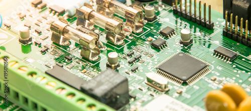 Obraz na płótnie Electronic circuit pcb board, technology concept background