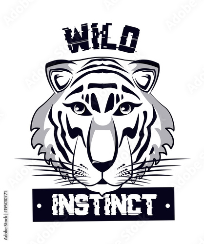 Wild tiger print for t shirt vector illustration clothing design