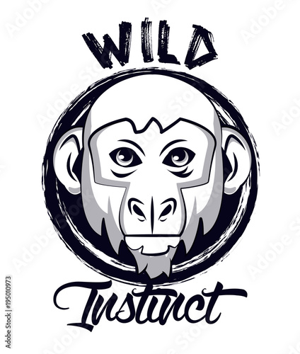 Wild monkey print for t shirt vector illustration clothing design